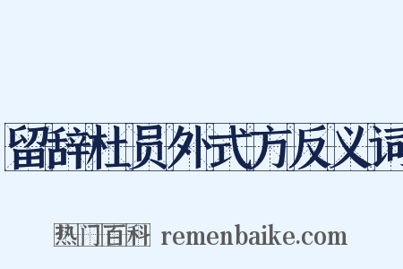 留辞杜员外式方反义词是什么意思的图片